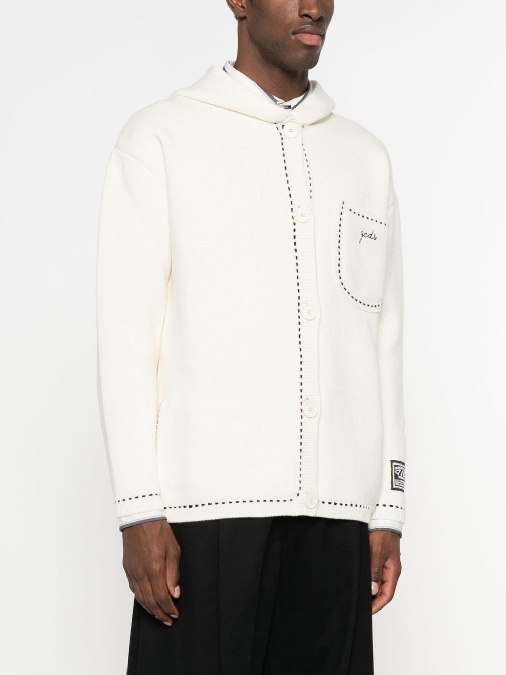 logo-embroidered hooded jacket - 3