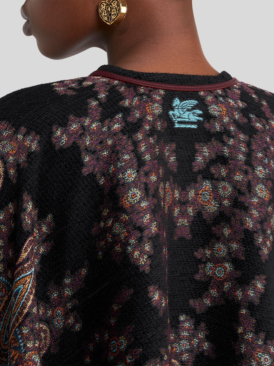 WOOL- AND SILK-BLEND JACQUARD CAPE - 2