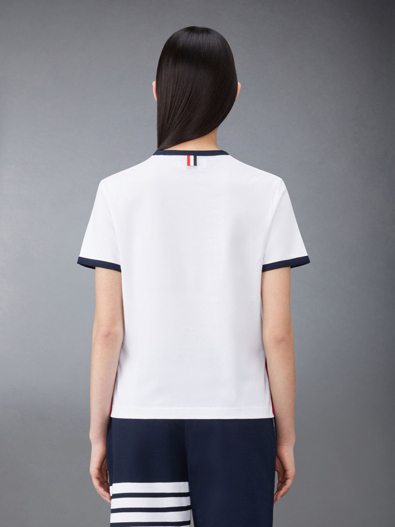 Thom Browne asymmetric hem short-sleeve T-shirt outlook