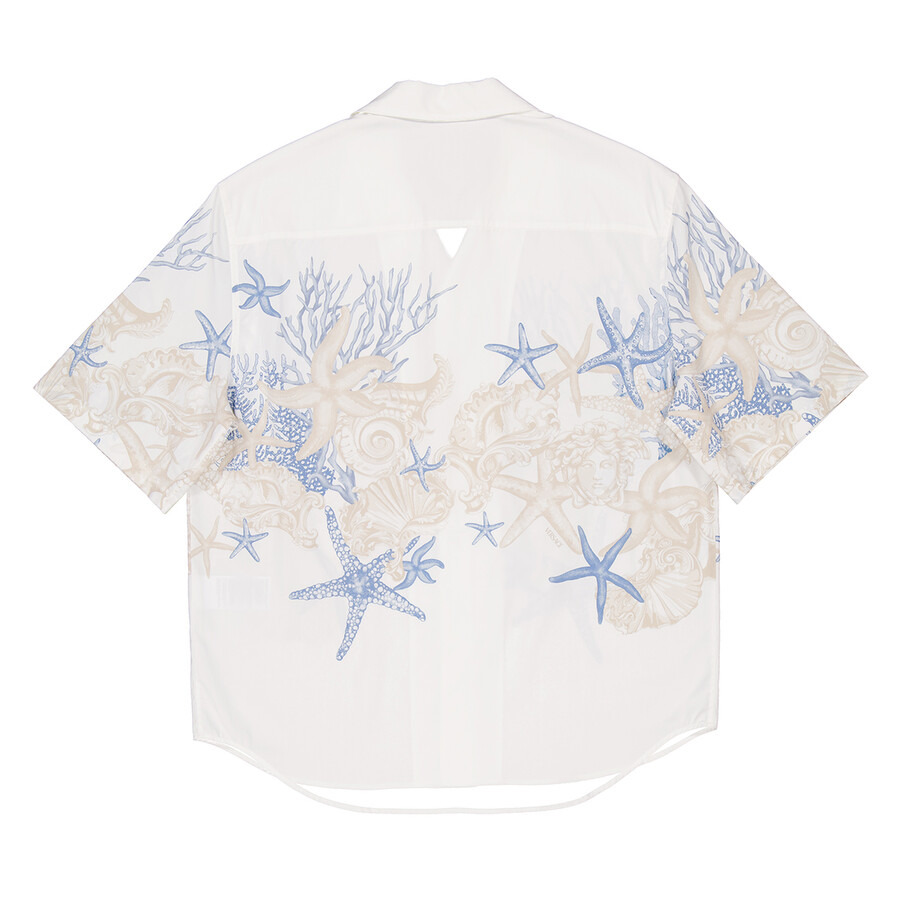 Versace Barocco Sea Print Cotton Poplin Shirt - 7