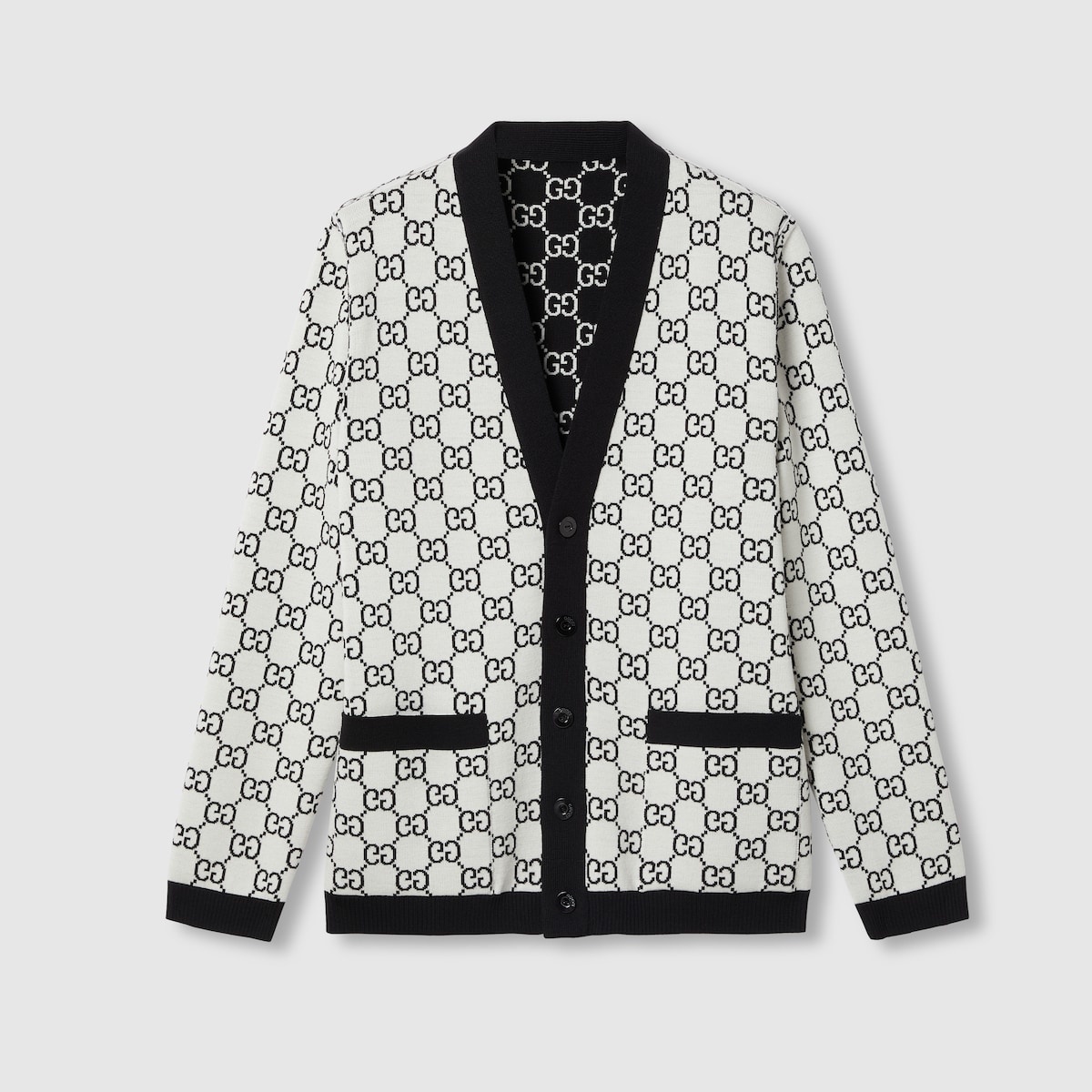 Reversible GG wool jacquard cardigan - 9