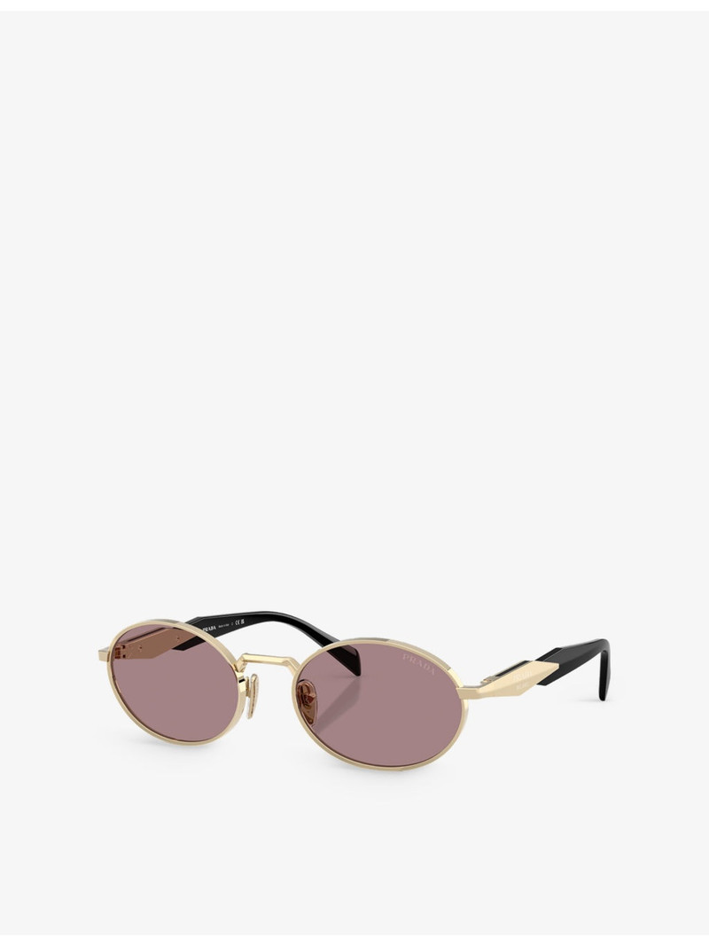 Prada PR 65ZS oval-frame metal sunglasses outlook