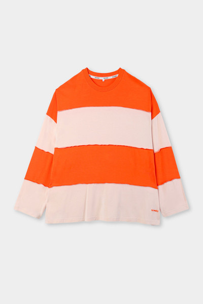 SUNNEI PANEL LONGSLEEVE T-SHIRT / orange & cream stripes outlook
