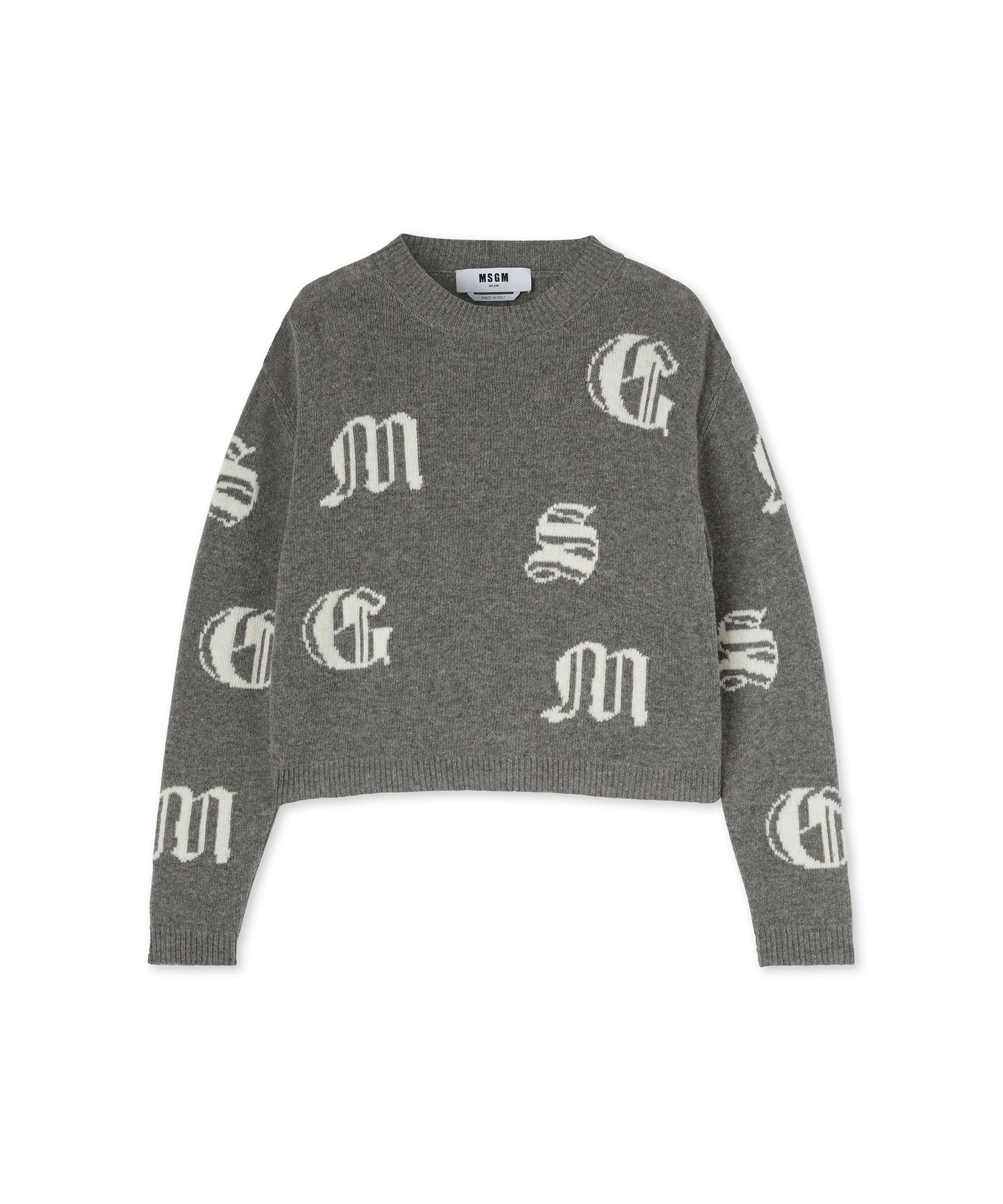 Wool shirt with gothic logo - 1