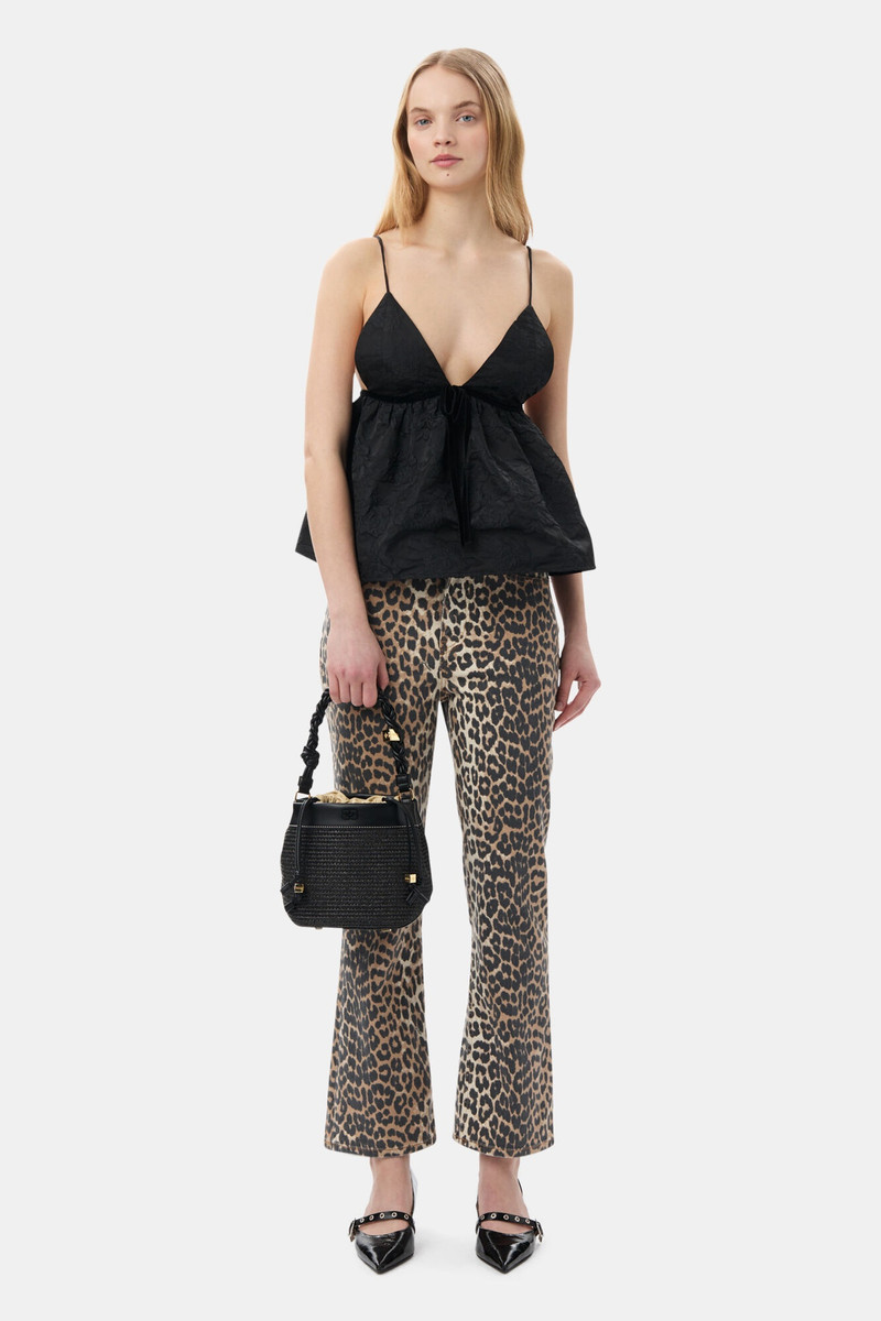 GANNI LEOPARD BETZY CROPPED JEANS outlook