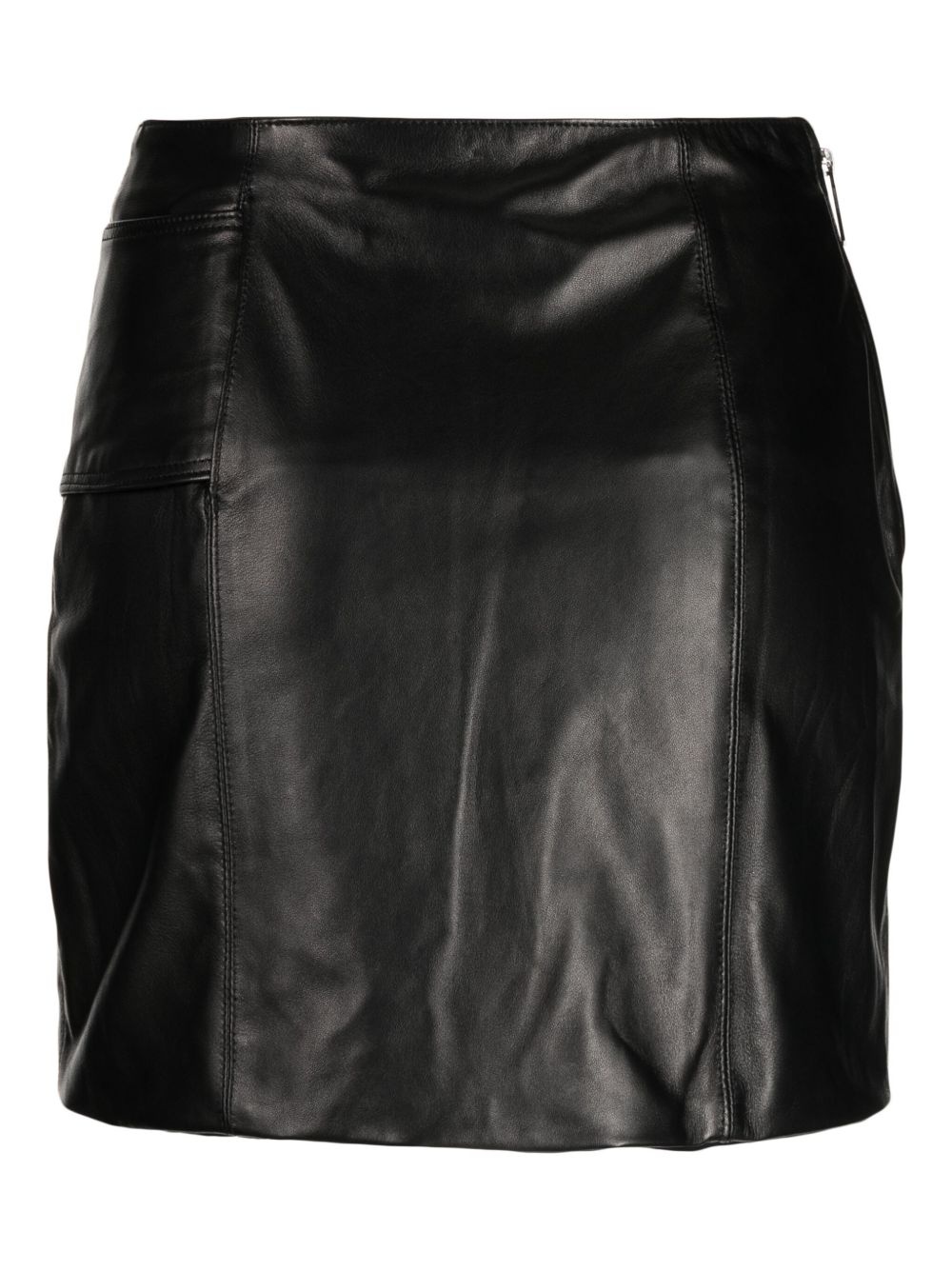 zip-up leather skirt - 2