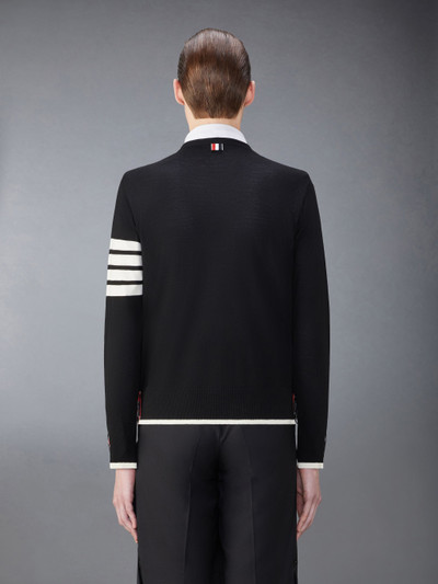 Thom Browne Fine Merino Wool 4-Bar  Relaxed Fit Pullover outlook