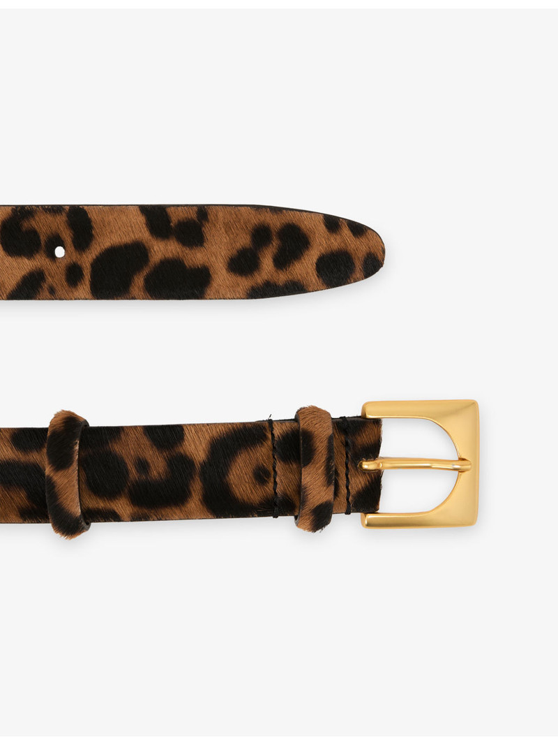 REISS Belinda Leopard-Print Pony-Hair Belt outlook