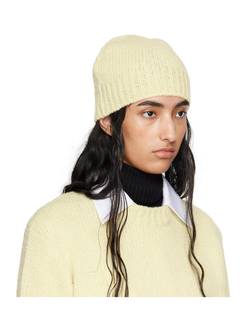 Jil Sander Yellow Irregular Texture Wool Beanie outlook