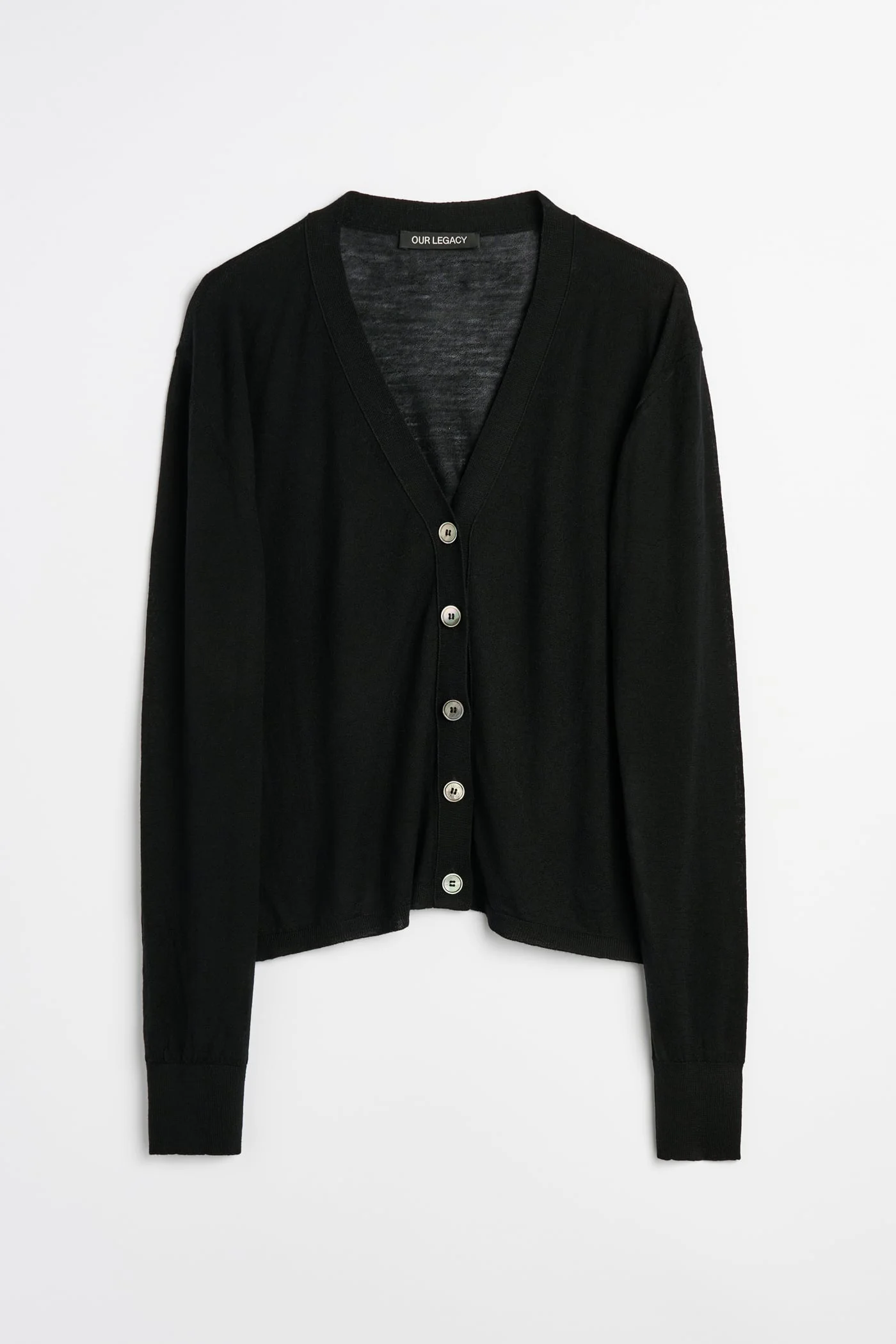 Slouch Cardigan Black Superfine Merino - 1