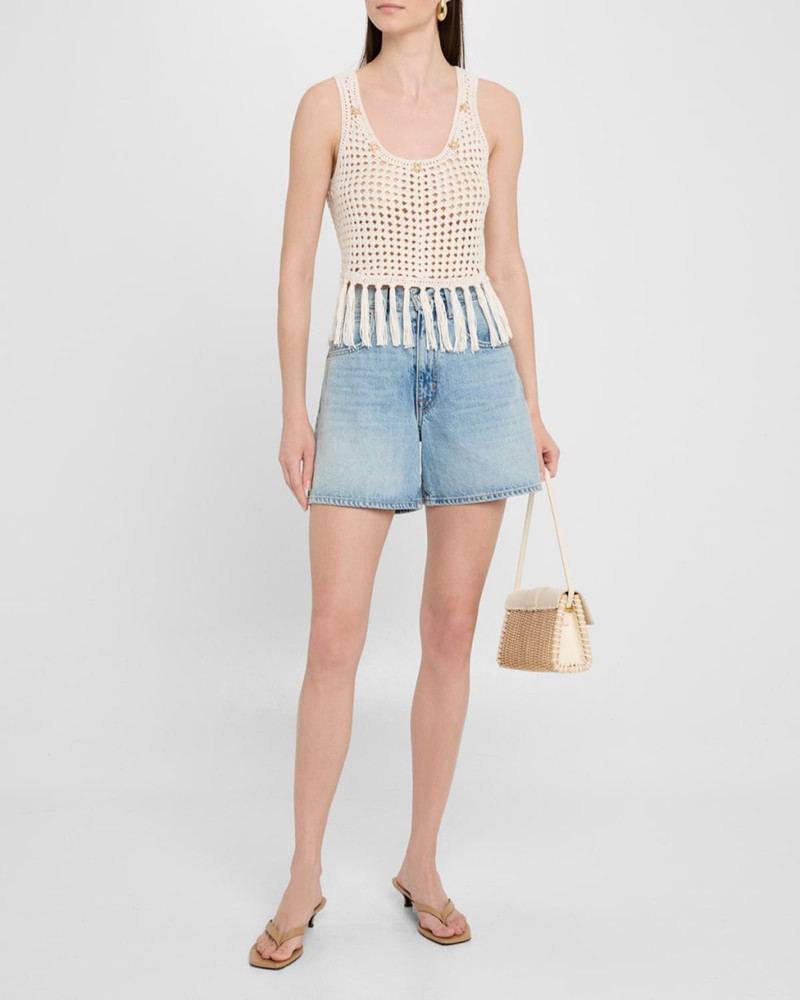 GENERATION LOVE Ginger Embellished Crochet Fringe Tank Top outlook