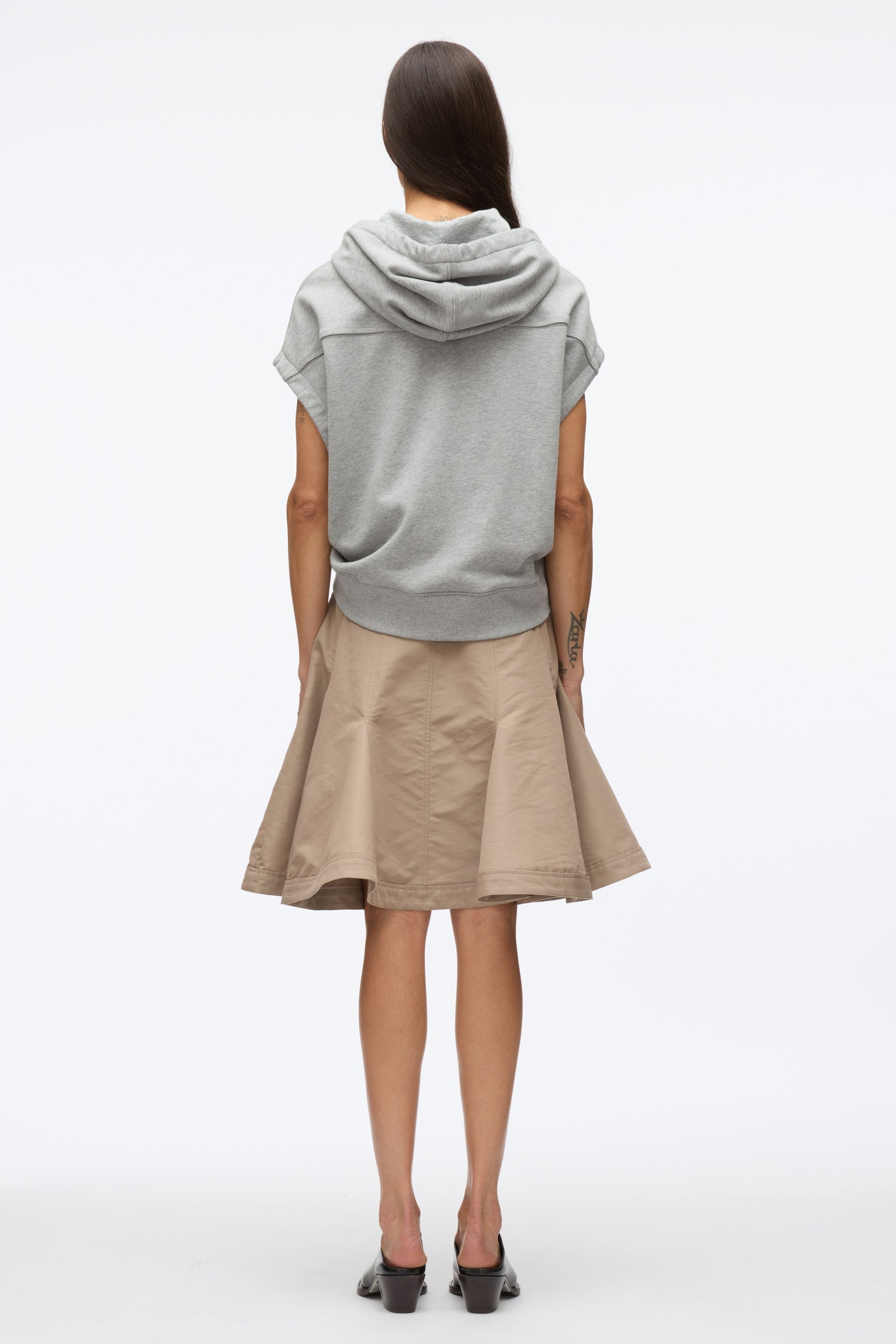 Hoodie Dress with Flounce Skirt - 4