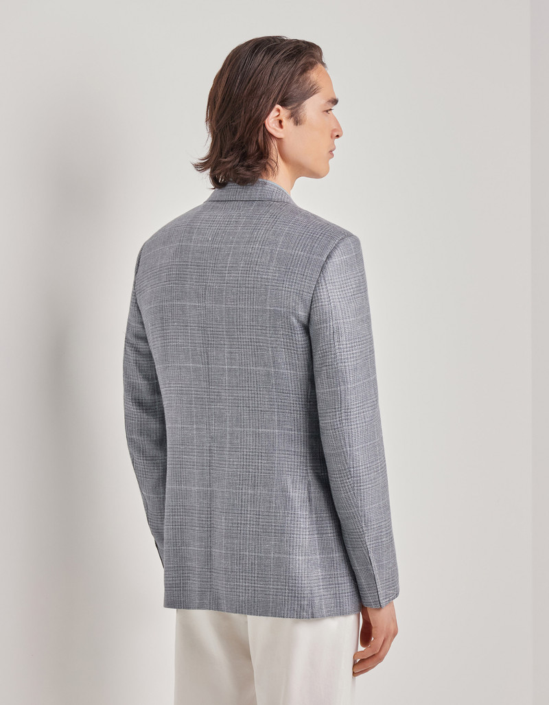 NAVY BLUE TRICOT-EFFECT COTTON JERSEY JACKET 169