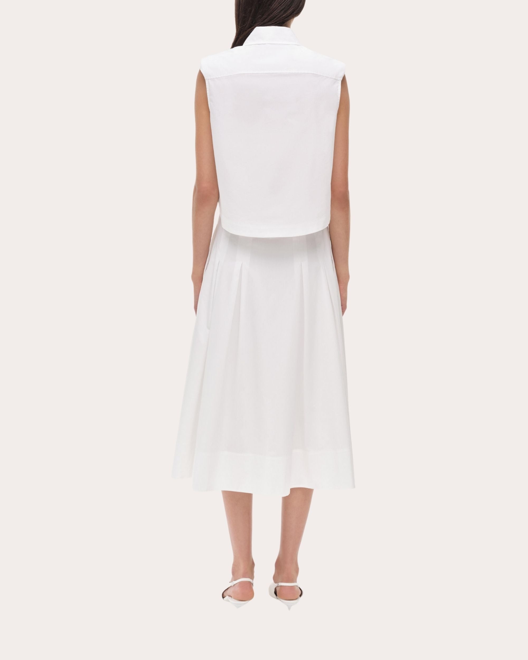 Winslow Poplin Cropped Sleeveless Shirt - 2