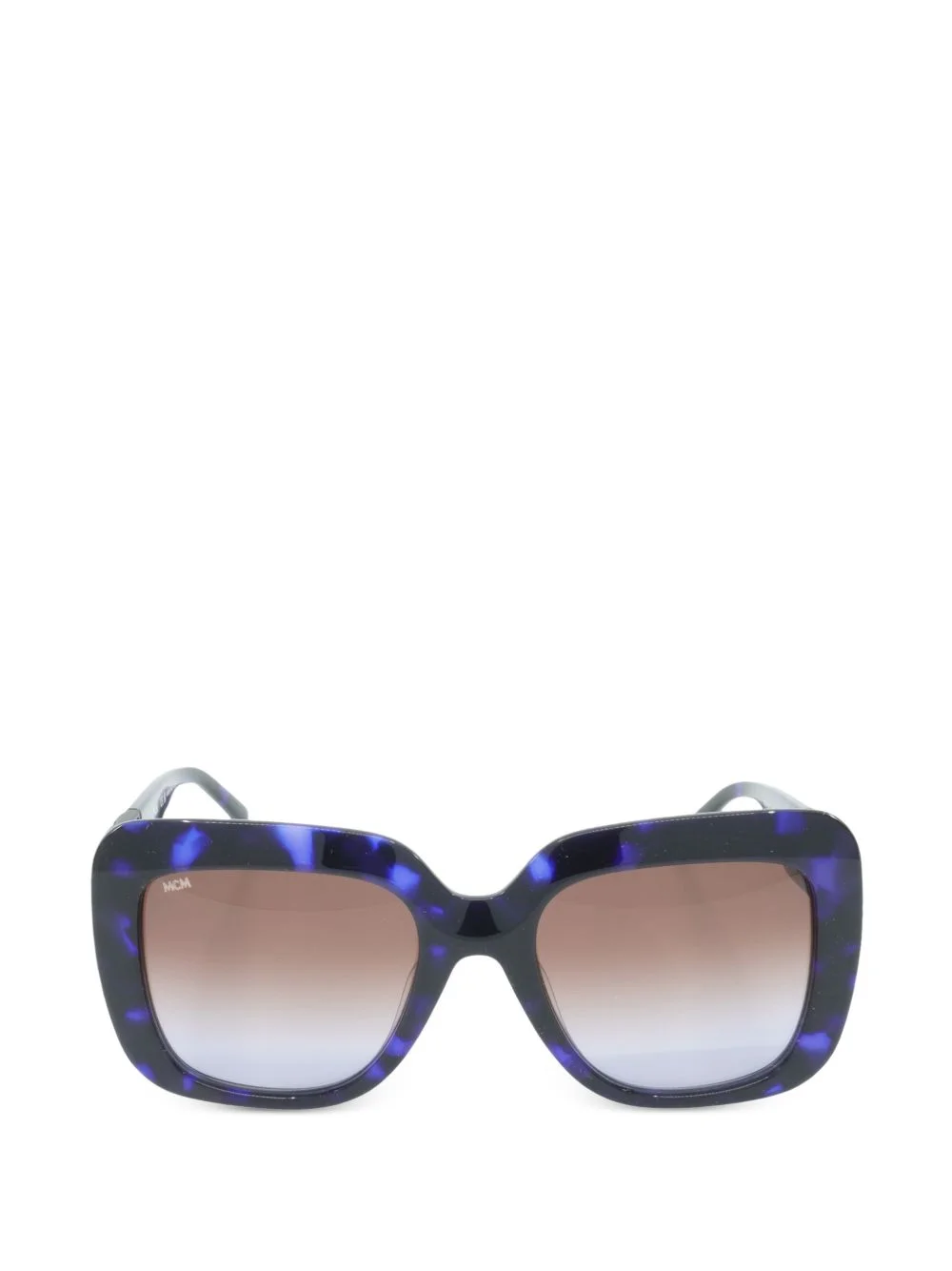 tortoiseshell-effect geometric-frame sunglasses - 1