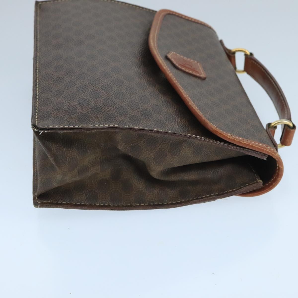 CELINE Macadam Canvas Hand Bag Pvc Leather Brown Gold - 3