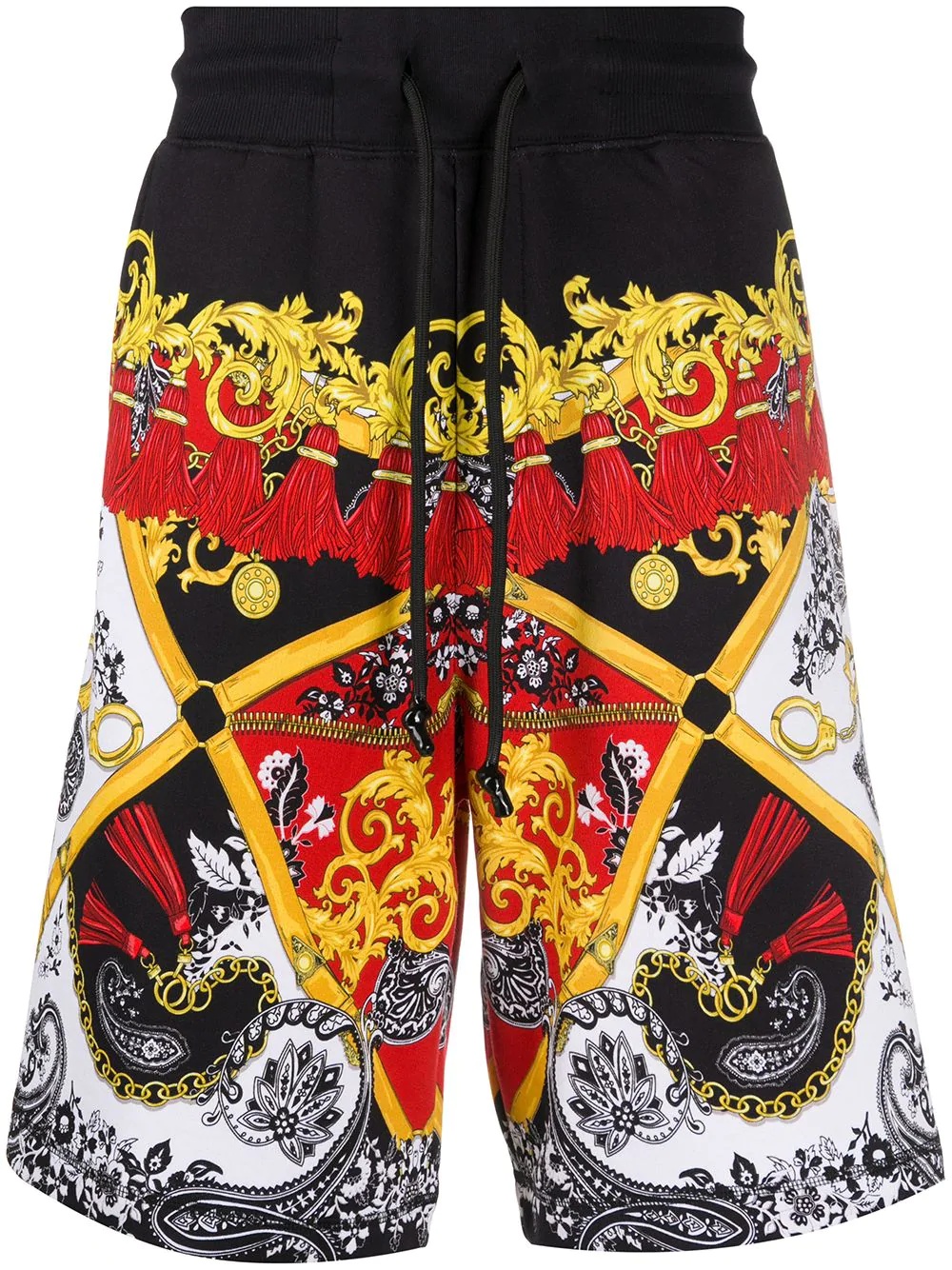 graphic paisley print shorts - 1