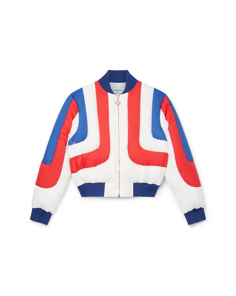 Curve Panel Puffer Bomber Jacket 1