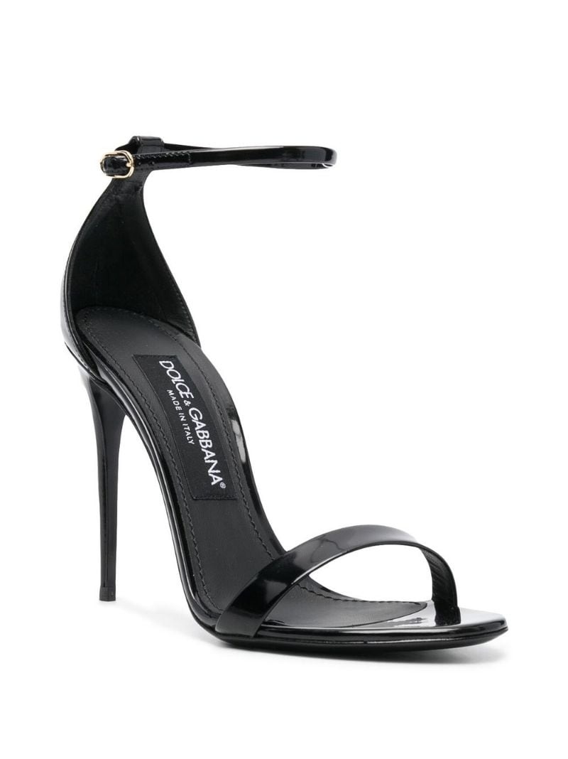 strap100mm patent-leather sandals - 2