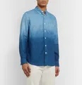 Slim-Fit Indigo-Dyed Two-Tone Linen-Chambray Shirt - 8