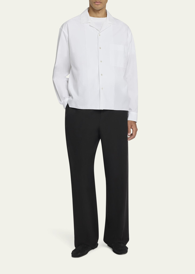 The Row Men's Loose-Fit Wool Drawstring Pants outlook