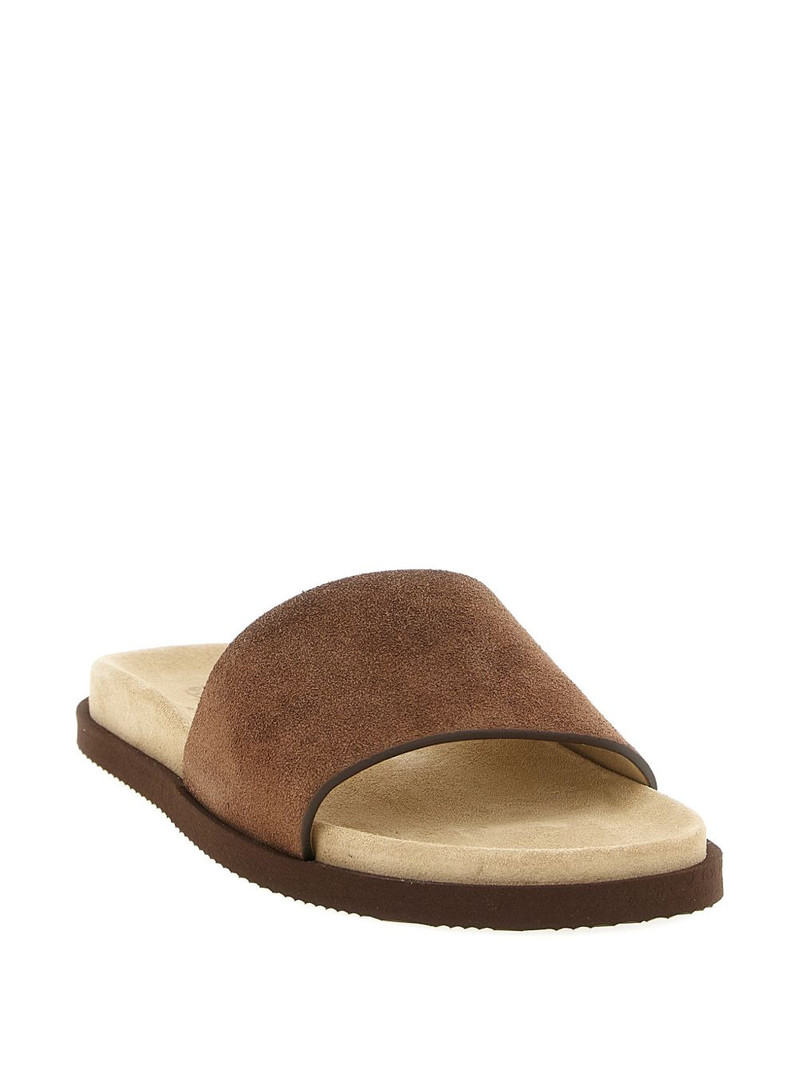 Brunello Cucinelli suede slides outlook