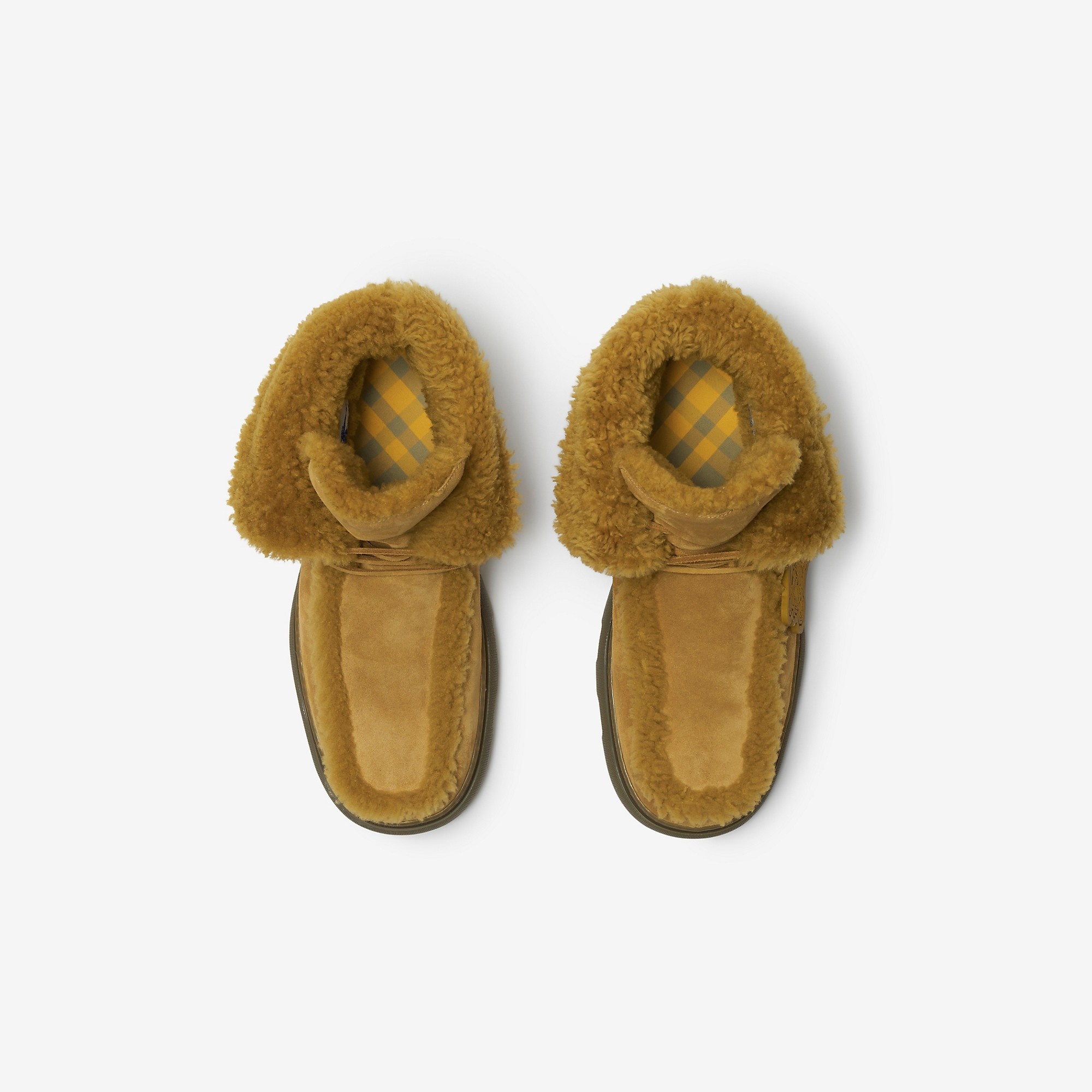 Suede and Shearling Creeper Shoes - 5