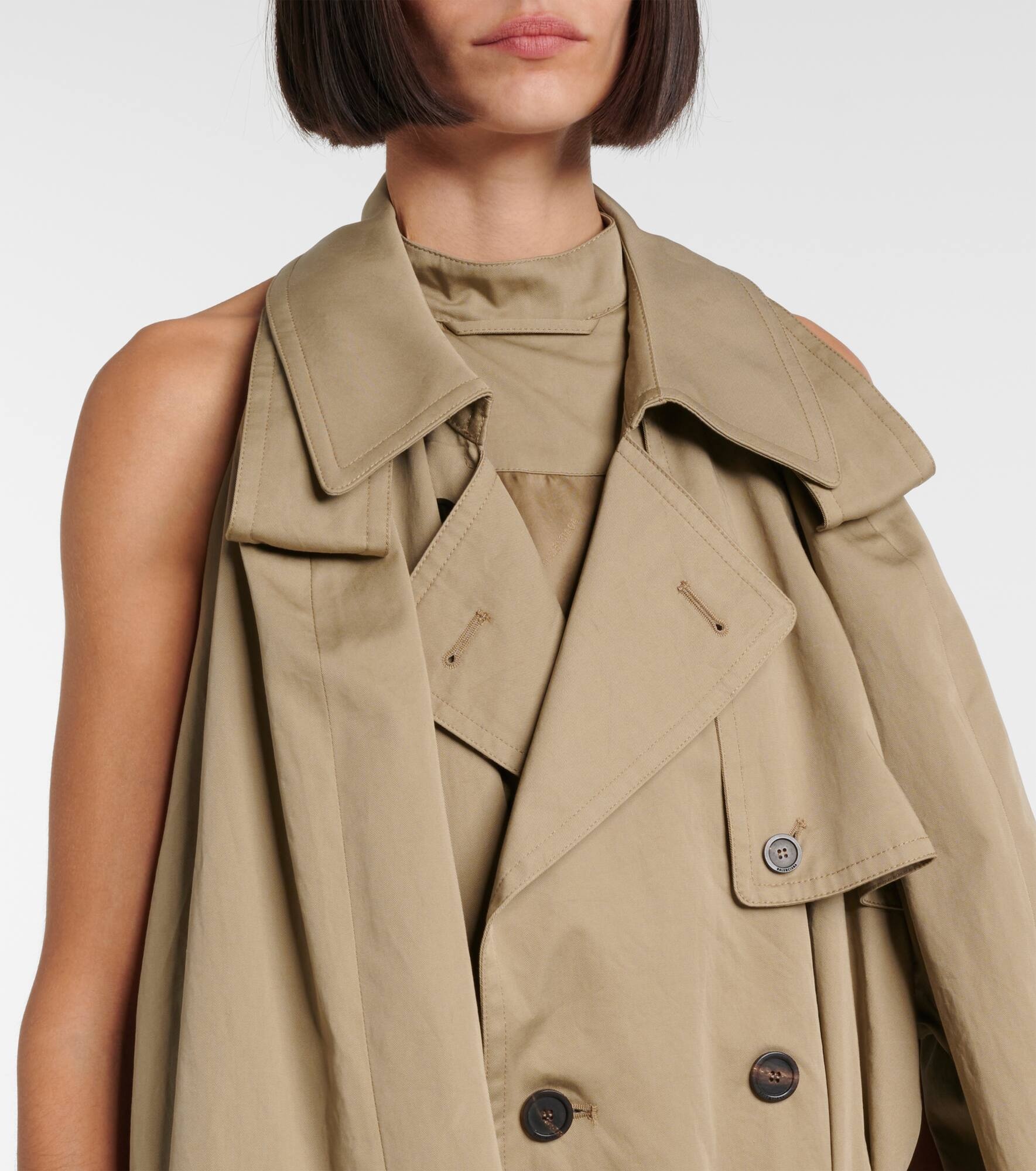 Suspended Trench cotton twill midi dress - 4