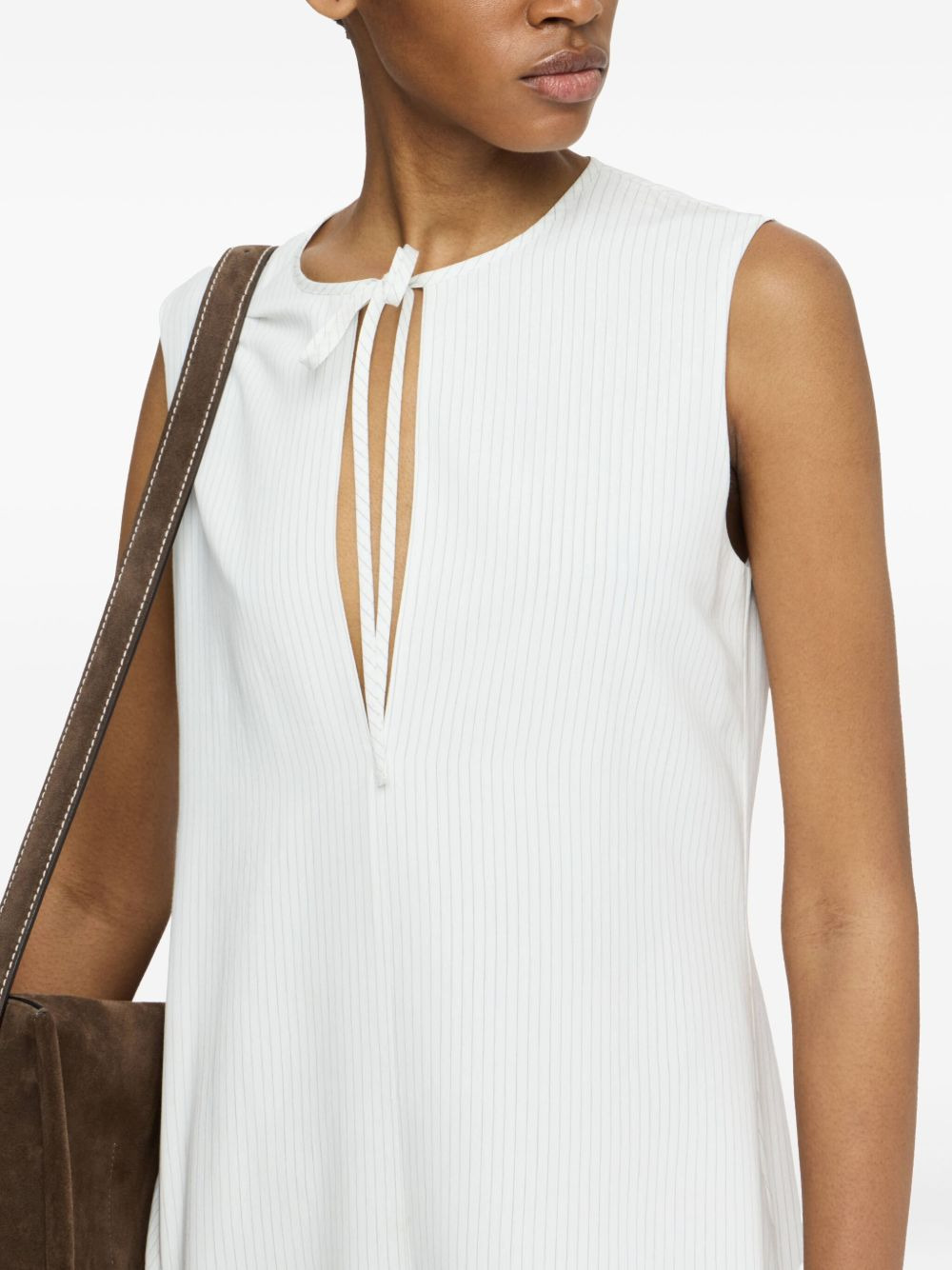 tie-neck ruffled dress - 5