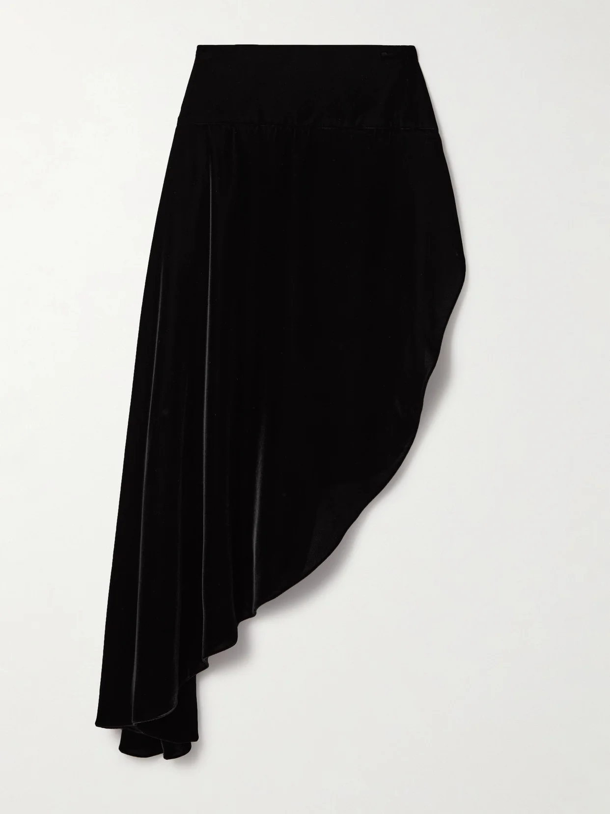 Asymmetric Velvet Skirt - 1