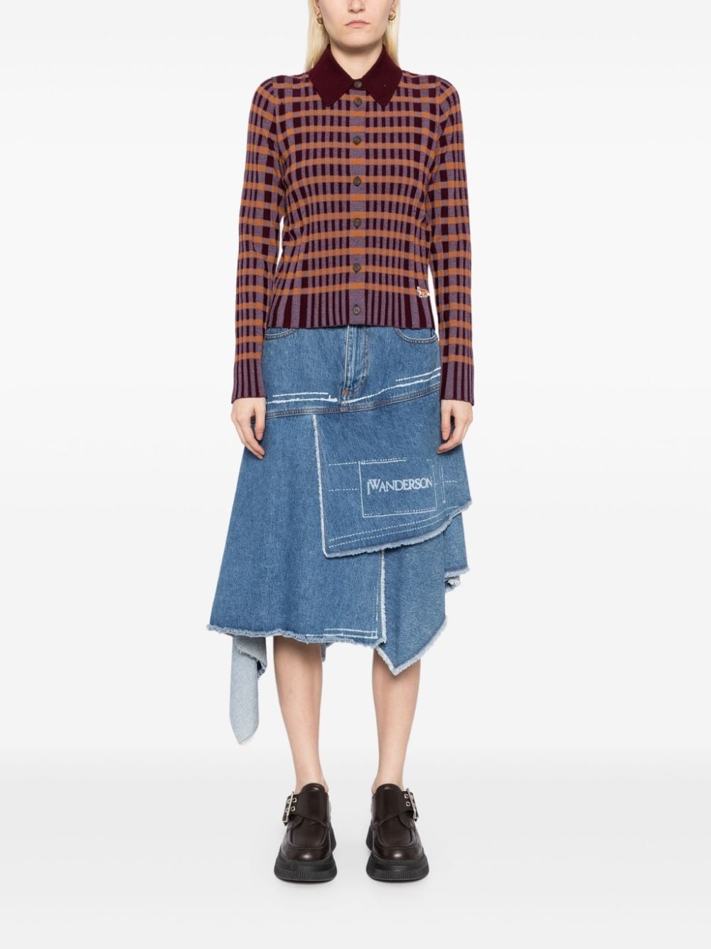 checked knitted shirt - 2