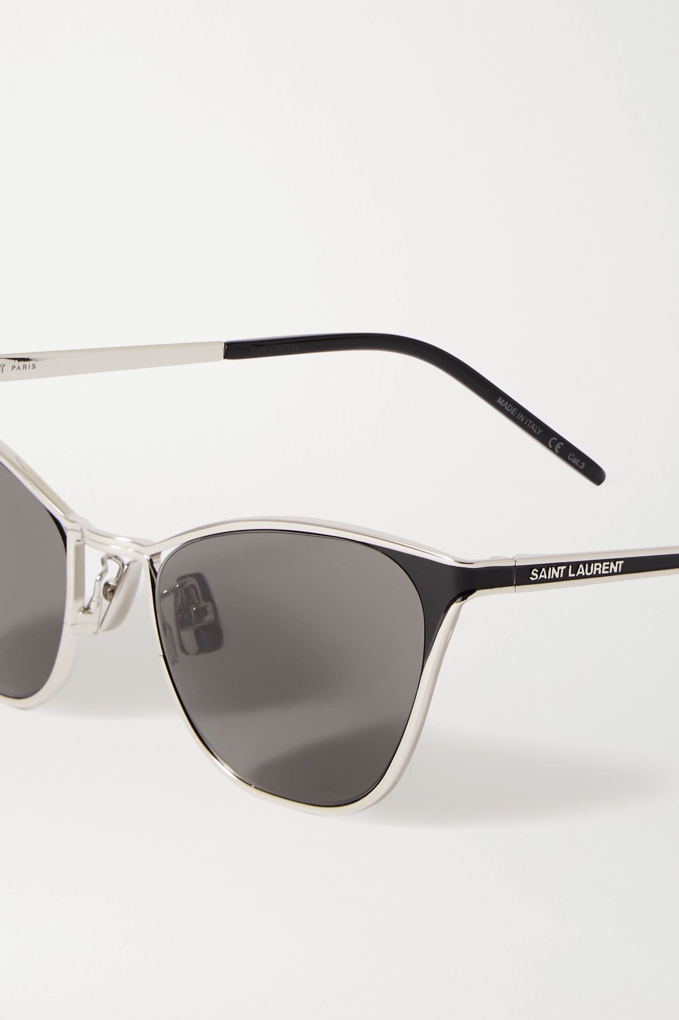 Cat-eye silver-tone and acetate sunglasses - 4