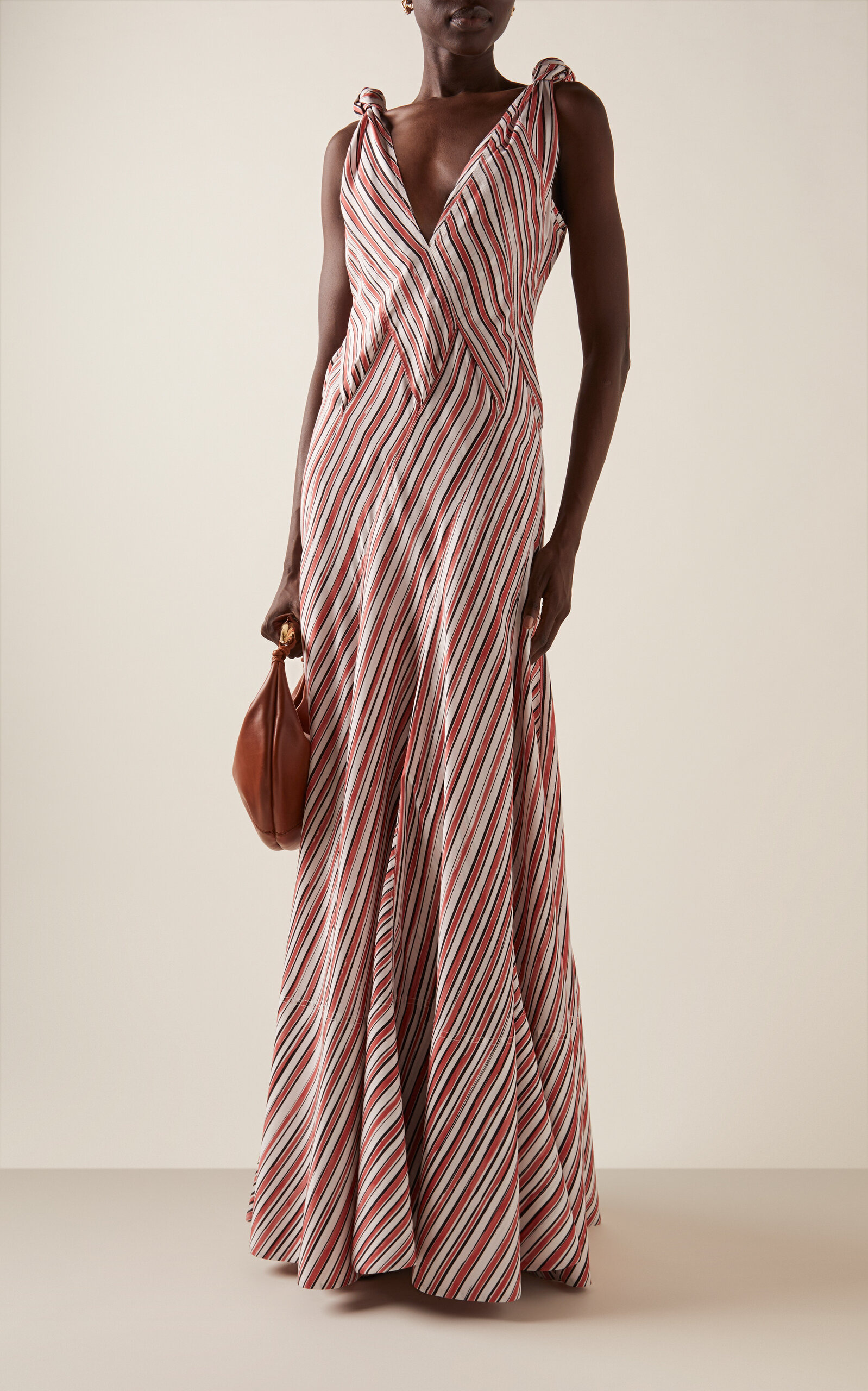 Striped Habotai Silk Gown multi - 2
