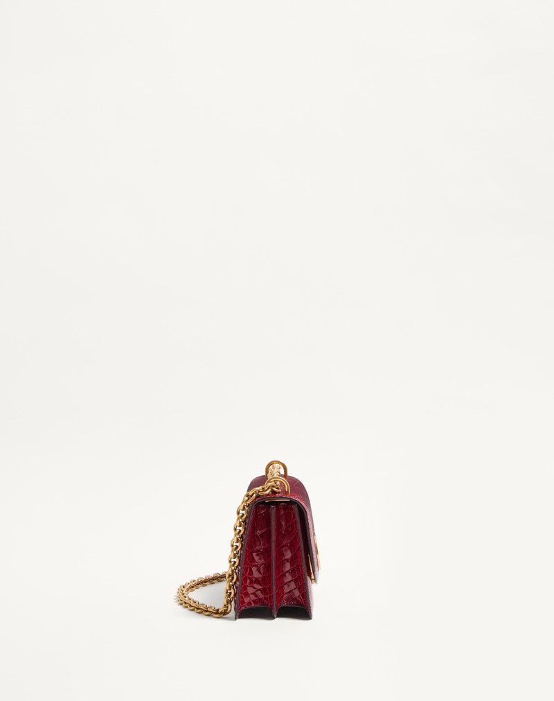 VALENTINO GARAVANI VAIN SMALL SHOULDER BAG IN CROCODILE LEATHER 4