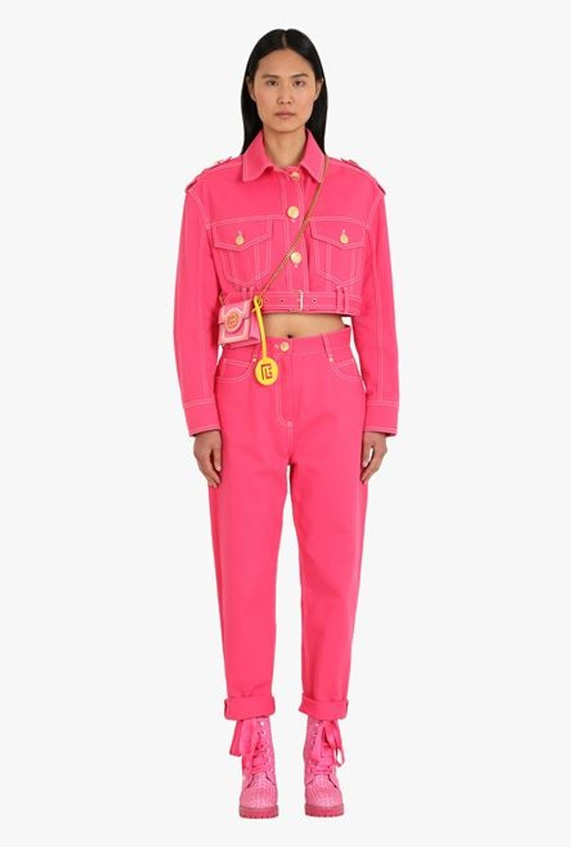 Balmain Balmain x Barbie - Mini pink calfskin card holder outlook