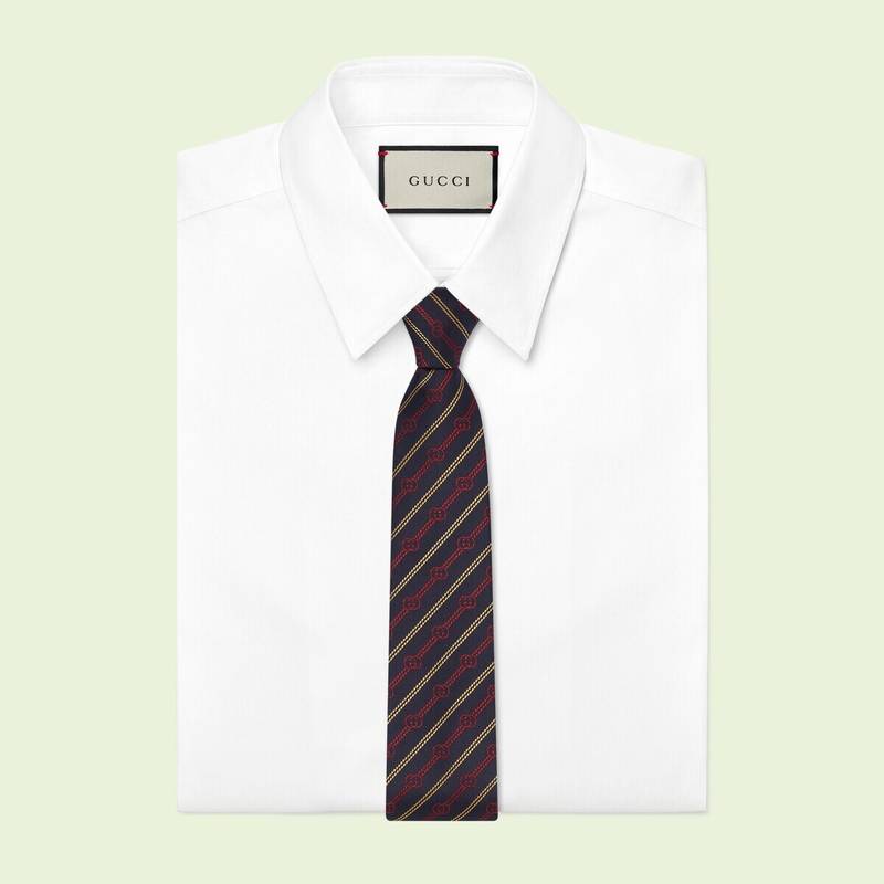 GUCCI Interlocking G silk jacquard tie outlook