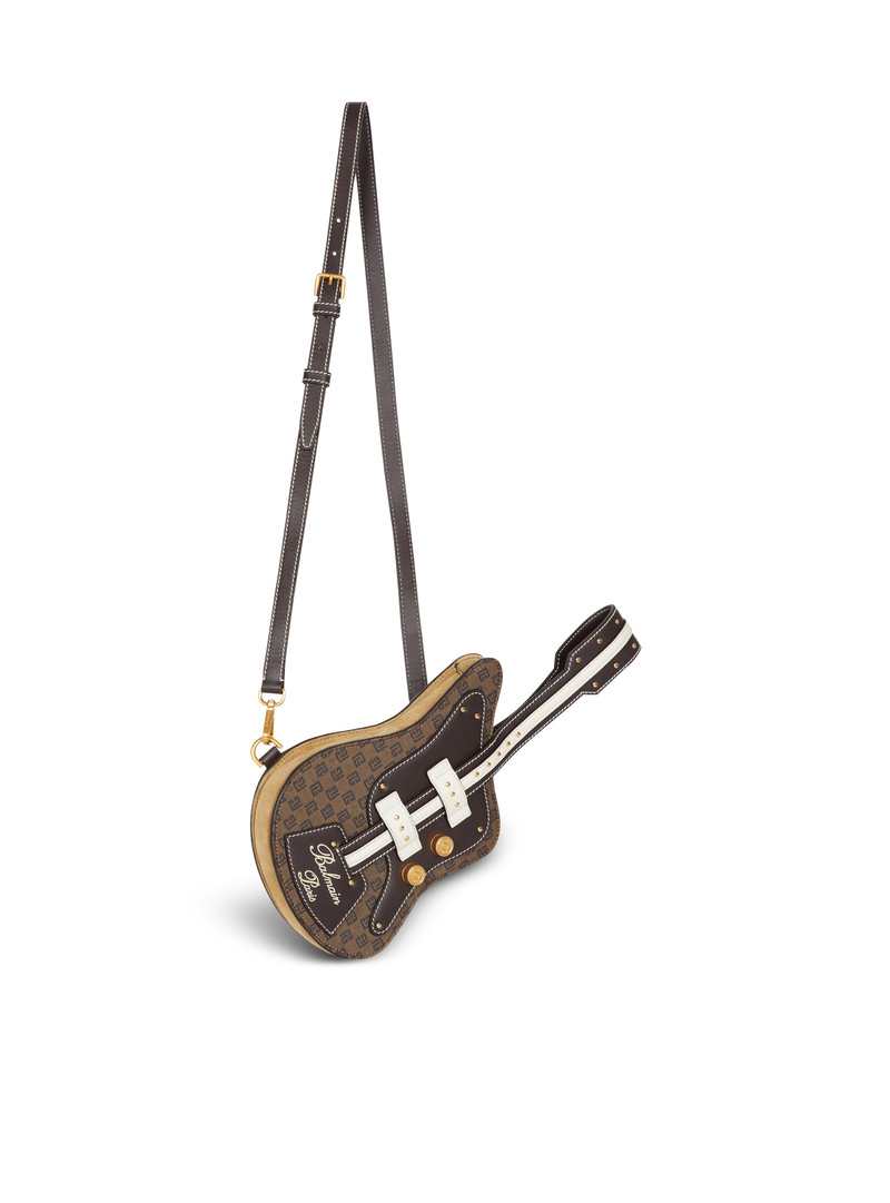 Guitar Bag clutch with leather and monogram detailing 3
