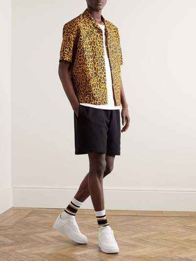Palm Angels Camp-Collar Cheetah-Print Linen and Cotton-Blend Shirt outlook