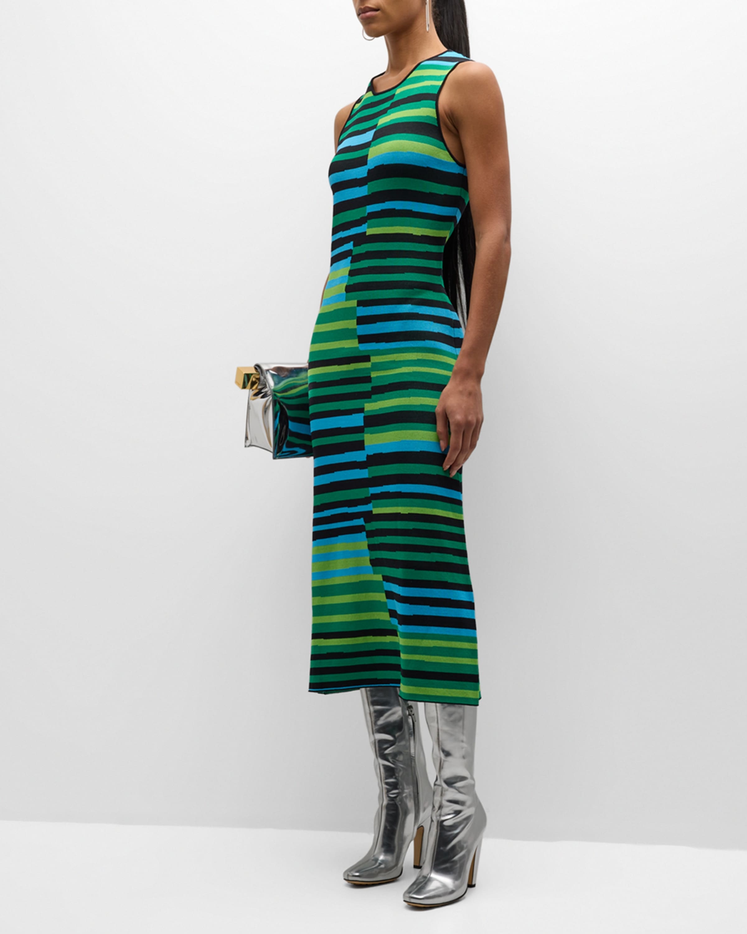 Axon Sleeveless Striped Midi Dress - 5