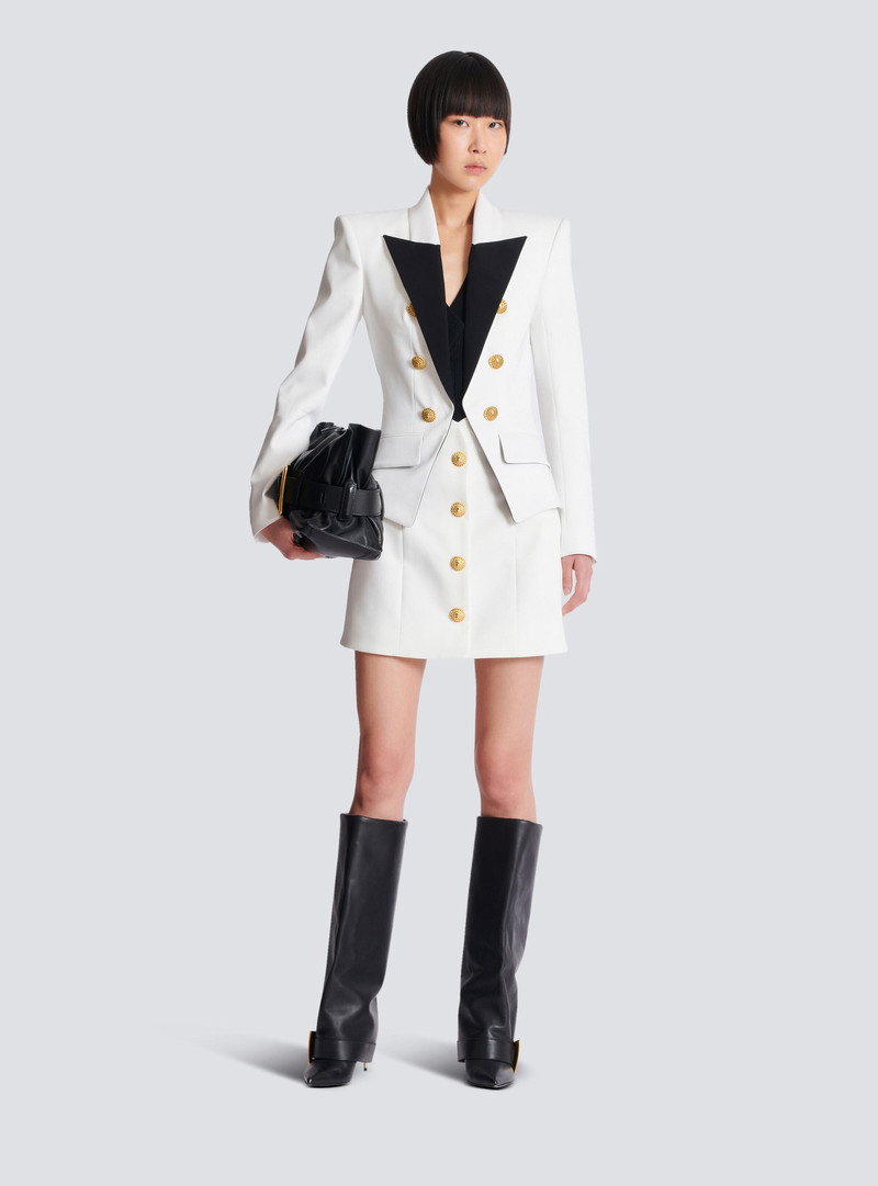 Balmain Double crepe tulip skirt with buttons outlook