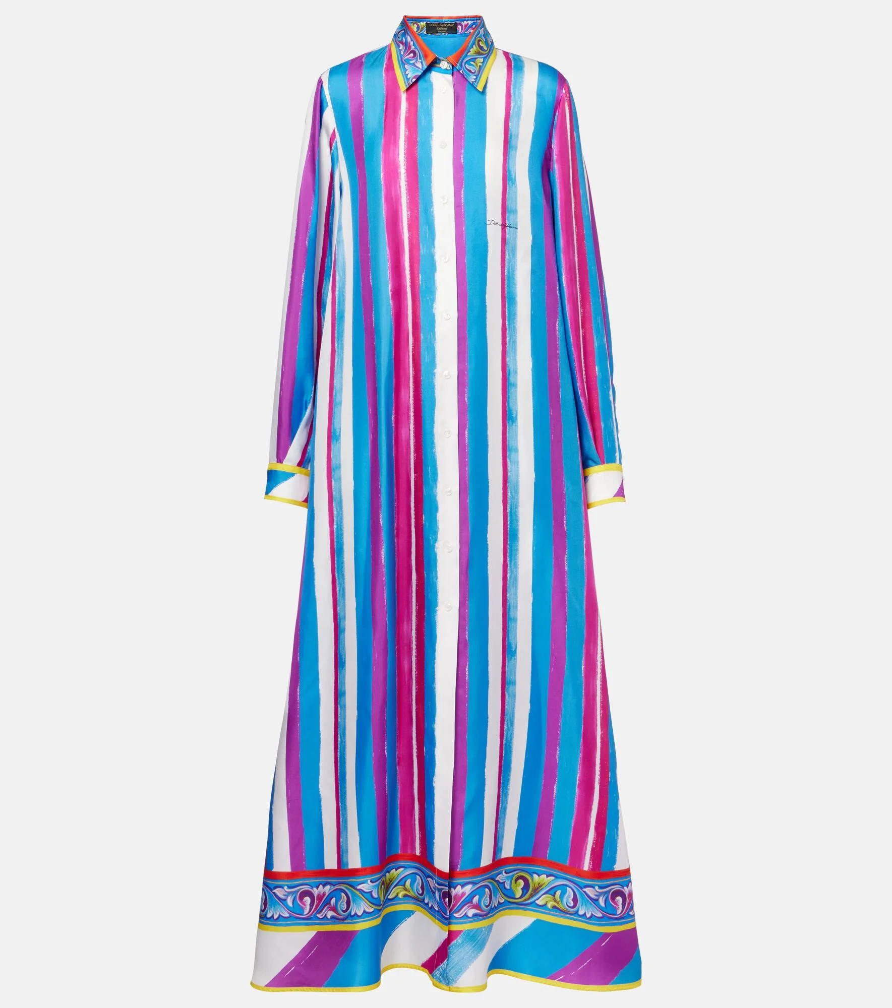 Striped silk kaftan - 1