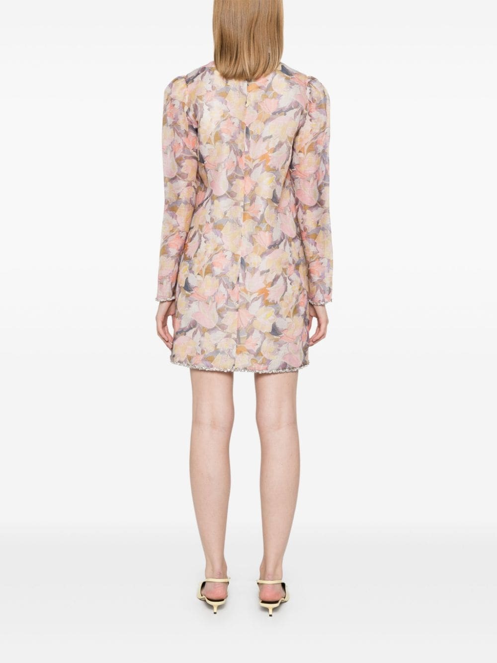 diamante-trim mini dress - 4