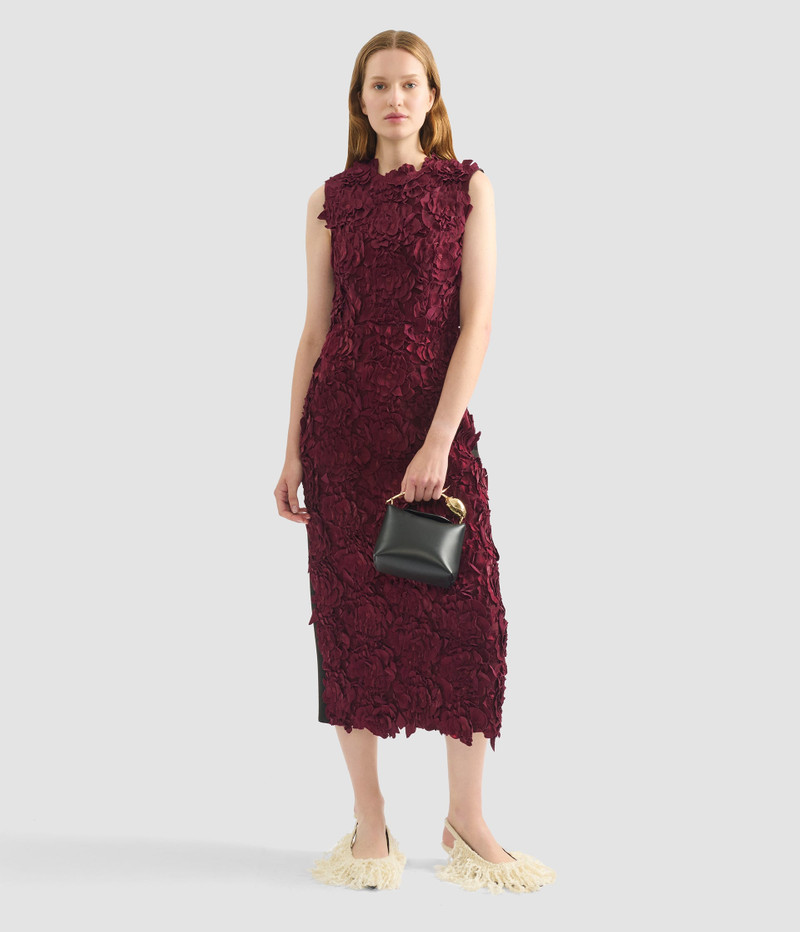 MULTI-DIMENSIONAL CRUSHED SATIN MIDI DRESS 1