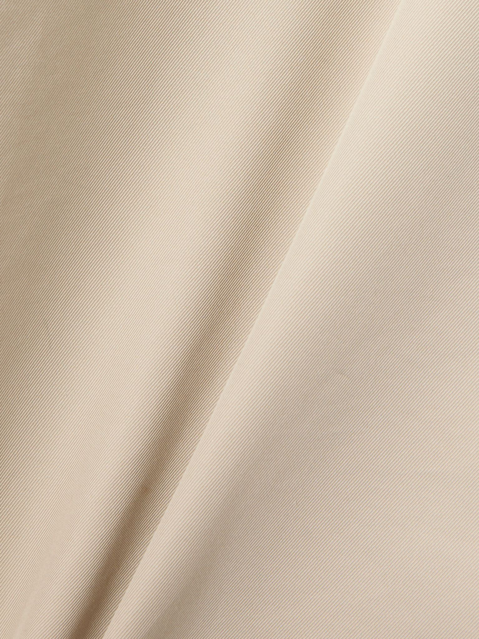Cotton and silk-blend twill midi skirt Beige - 5