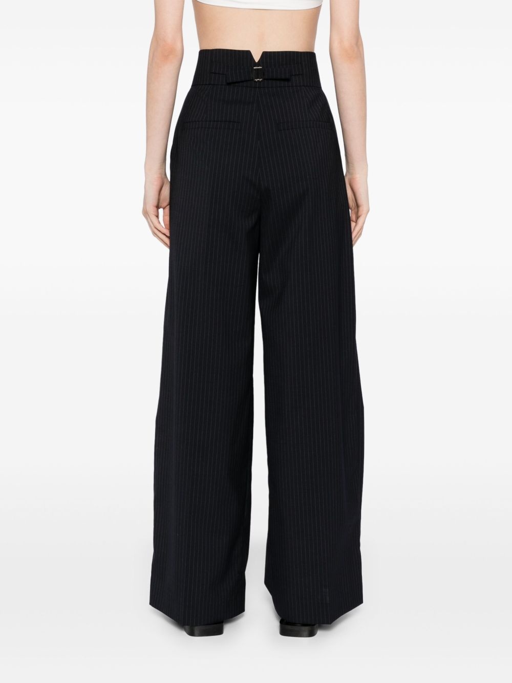 belted wide pants - 4