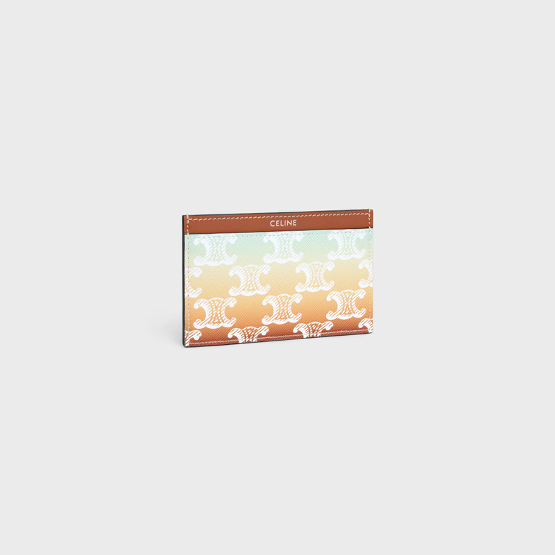 CELINE Card holder in TRIOMPHE CANVAS SUNSET AND CALFSKIN outlook