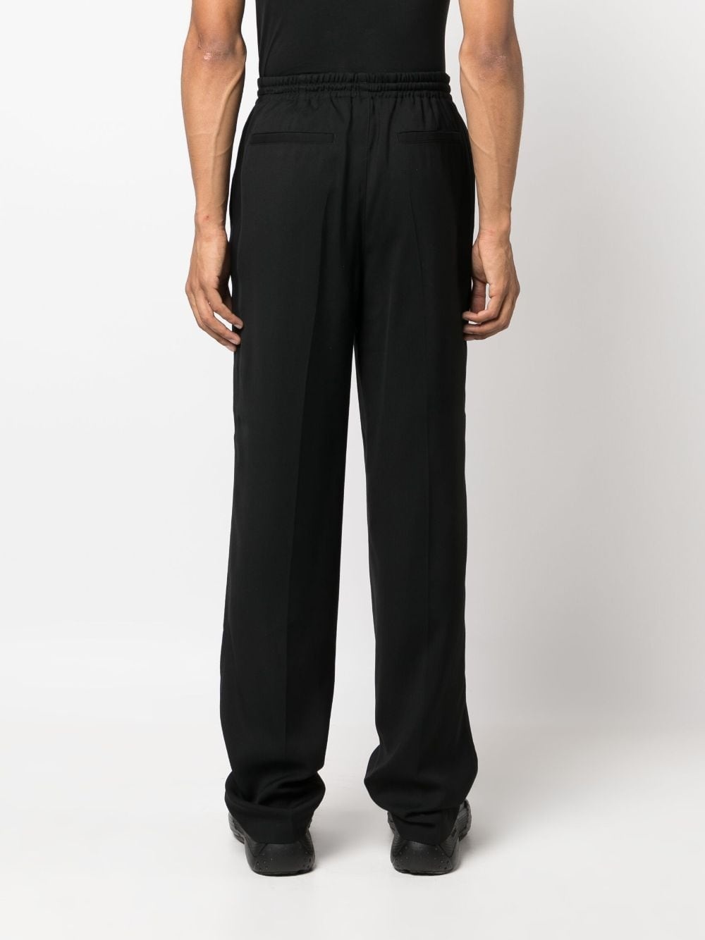drawstring-fastening cotton track pants - 4