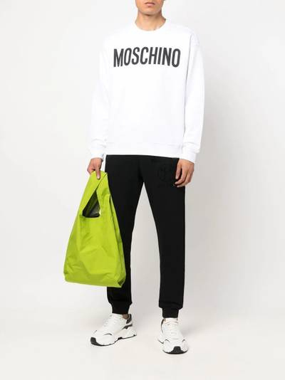 Moschino logo-print crew neck sweater outlook