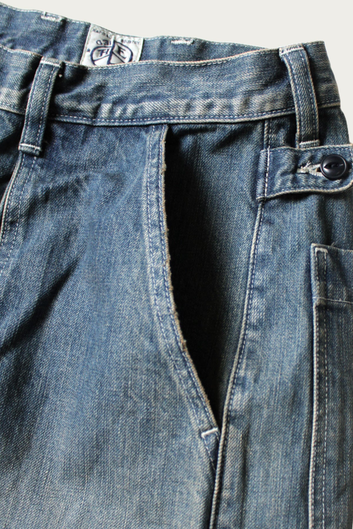 14oz Denim FATIGUE Baggy Pants (RUSHFIELD Remake) - Indigo - 7