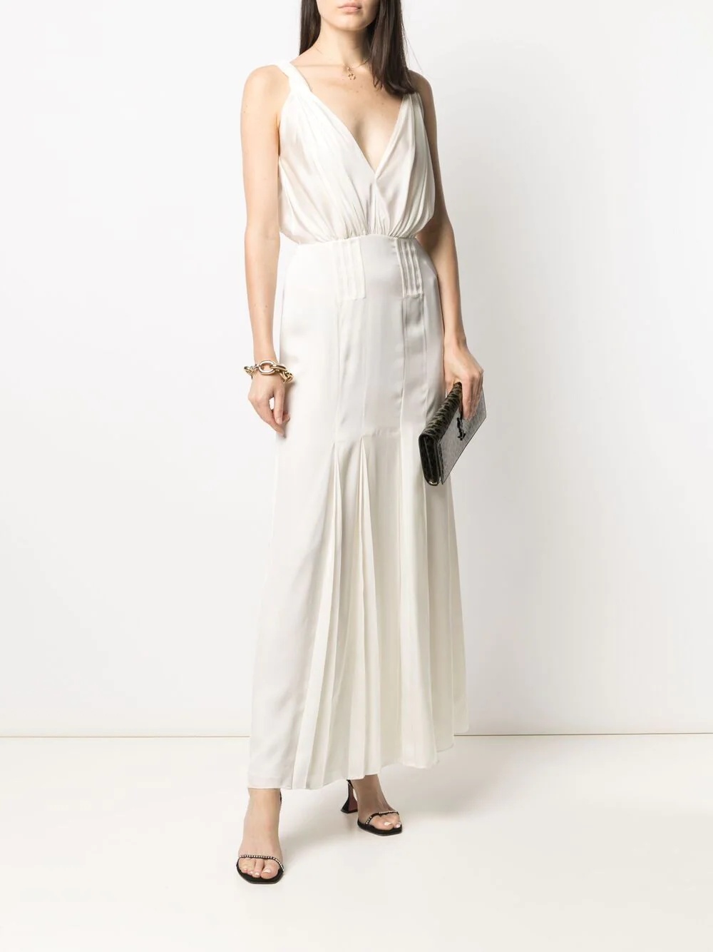 pleated silk maxi dress - 2